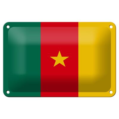 Targa in metallo Bandiera del Camerun 18x12 cm Decorazione bandiera del Camerun