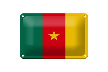 Signe en étain drapeau du cameroun 18x12cm, décoration du drapeau du cameroun 1