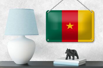 Signe en étain drapeau du cameroun 18x12cm, décoration du drapeau du cameroun 4