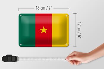 Signe en étain drapeau du cameroun 18x12cm, décoration du drapeau du cameroun 5