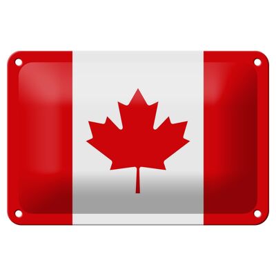 Signe en étain drapeau du Canada 18x12cm, décoration du drapeau du Canada