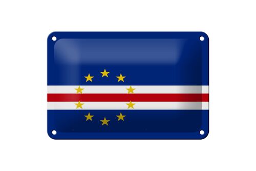 Blechschild Flagge Kap Verde 18x12cm Flag of Cape Verde Dekoration