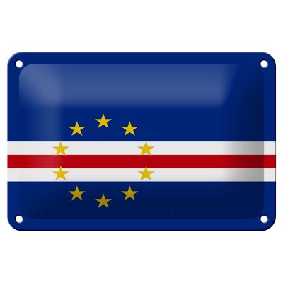 Cartel de chapa Bandera de Cabo Verde 18x12cm Bandera de Cabo Verde Decoración