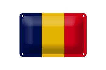 Signe en étain drapeau du tchad 18x12cm, décoration du drapeau du tchad 1