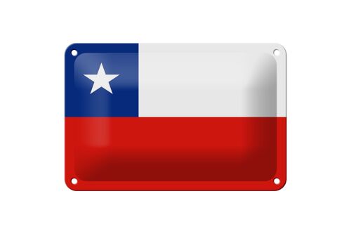 Blechschild Flagge Chiles 18x12cm Flag of Chile Dekoration