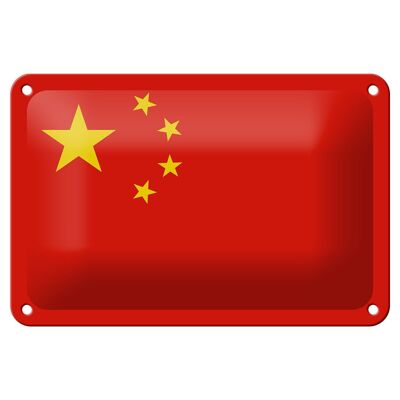 Targa in metallo Bandiera Cina 18x12 cm Decorazione bandiera cinese