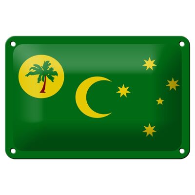 Cartel de hojalata Bandera de las Islas Cocos, 18x12cm, decoración de las Islas Cocos