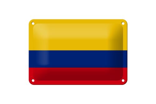 Blechschild Flagge Kolumbiens 18x12cm Flag of Colombia Dekoration