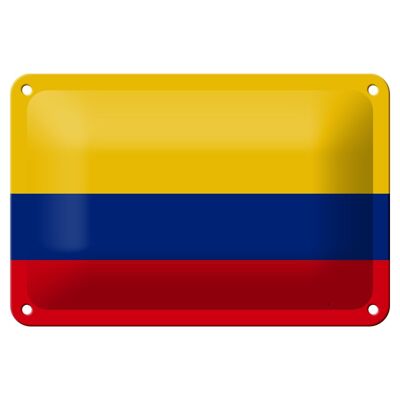 Blechschild Flagge Kolumbiens 18x12cm Flag of Colombia Dekoration