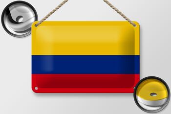 Signe en étain drapeau de la colombie, 18x12cm, décoration du drapeau de la colombie 2