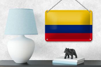 Signe en étain drapeau de la colombie, 18x12cm, décoration du drapeau de la colombie 4