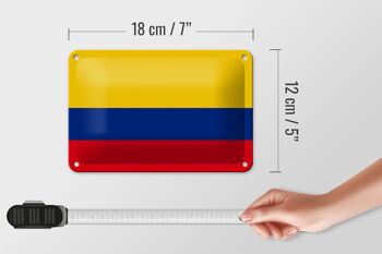 Signe en étain drapeau de la colombie, 18x12cm, décoration du drapeau de la colombie 5