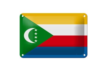 Signe en étain drapeau des Comores 18x12cm, décoration du drapeau des Comores 1