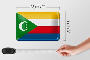 Signe en étain drapeau des Comores 18x12cm, décoration du drapeau des Comores 5