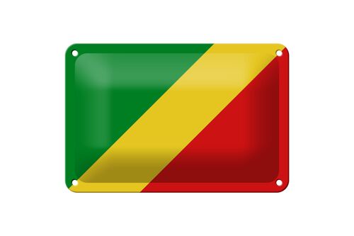 Blechschild Flagge Kongo 18x12cm Flag of the Congo Dekoration