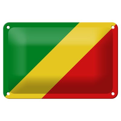 Blechschild Flagge Kongo 18x12cm Flag of the Congo Dekoration