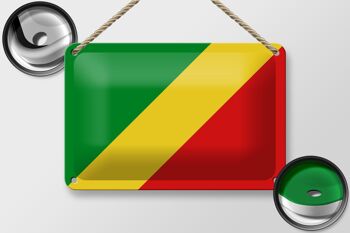 Drapeau en étain du Congo, 18x12cm, décoration du drapeau du Congo 2