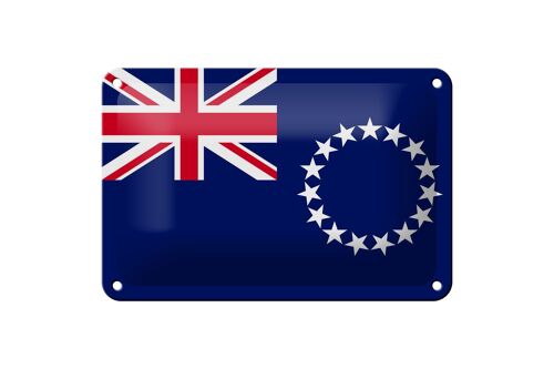 Blechschild Flagge Cookinseln 18x12cm Flag of Cook Islands Dekoration