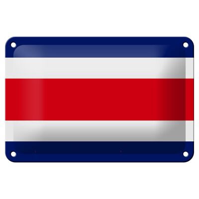 Signe en étain drapeau du Costa Rica 18x12cm, décoration du drapeau du Costa Rica