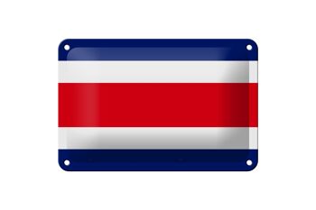 Signe en étain drapeau du Costa Rica 18x12cm, décoration du drapeau du Costa Rica 1