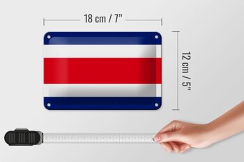 Signe en étain drapeau du Costa Rica 18x12cm, décoration du drapeau du Costa Rica 5