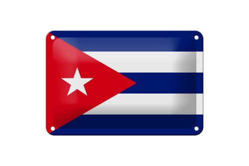 Blechschild Flagge Kubas 18x12cm Flag of Cuba Dekoration
