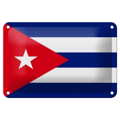 Blechschild Flagge Kubas 18x12cm Flag of Cuba Dekoration