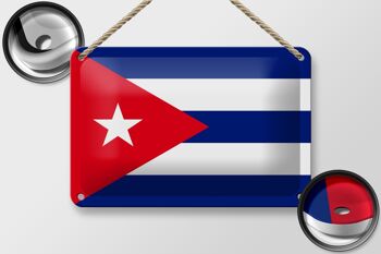 Signe en étain drapeau de Cuba 18x12cm, décoration de drapeau de Cuba 2