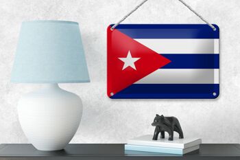 Signe en étain drapeau de Cuba 18x12cm, décoration de drapeau de Cuba 4