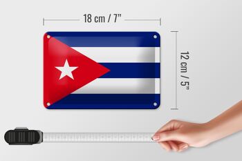Signe en étain drapeau de Cuba 18x12cm, décoration de drapeau de Cuba 5