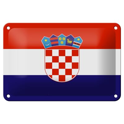 Cartel de chapa con bandera de Croacia, 18x12cm, decoración de bandera de Croacia