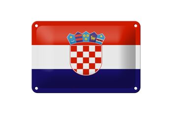 Signe en étain drapeau de la croatie, 18x12cm, décoration du drapeau de la croatie 1