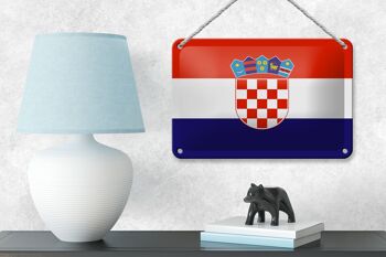 Signe en étain drapeau de la croatie, 18x12cm, décoration du drapeau de la croatie 4