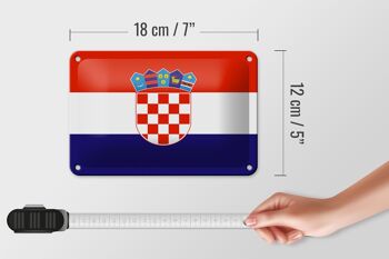 Signe en étain drapeau de la croatie, 18x12cm, décoration du drapeau de la croatie 5