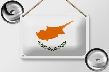 Drapeau de chypre en étain, 18x12cm, décoration du drapeau de chypre 2