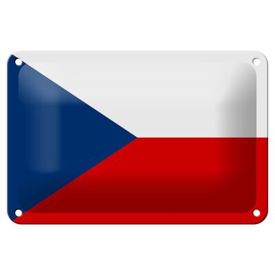 Blechschild Flagge Tschechiens 18x12cm Flag Czech Republic Dekoration