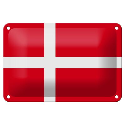 Cartel de chapa con bandera de Dinamarca, 18x12cm, decoración de bandera de Dinamarca