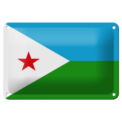 Cartel de chapa Bandera de Yibuti 18x12cm Bandera de Yibuti Decoración