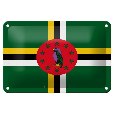 Blechschild Flagge Dominicas 18x12cm Flag of Dominica Dekoration