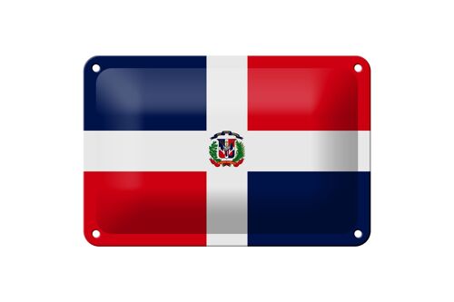 Blechschild Flagge Dominikanische Republik 18x12cm Flag Dekoration