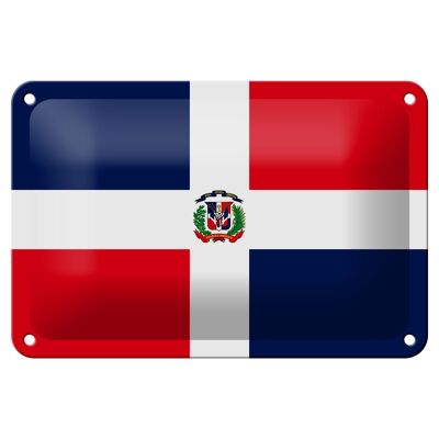 Targa in metallo Bandiera Repubblica Dominicana 18x12 cm Decorazione bandiera