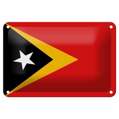 Blechschild Flagge Osttimors 18x12cm Flag of East Timor Dekoration