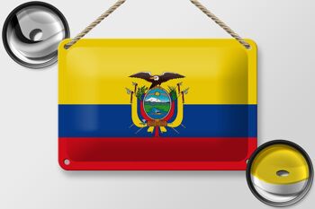 Signe en étain drapeau de l'équateur 18x12cm, décoration du drapeau de l'équateur 2