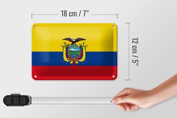 Signe en étain drapeau de l'équateur 18x12cm, décoration du drapeau de l'équateur 5