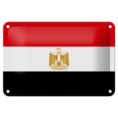 Signe en étain drapeau de l'egypte 18x12cm, décoration du drapeau de l'egypte