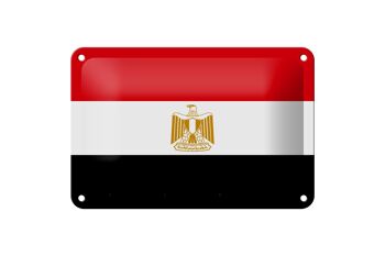 Signe en étain drapeau de l'egypte 18x12cm, décoration du drapeau de l'egypte 1