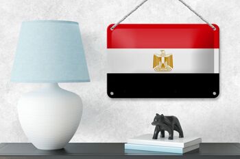 Signe en étain drapeau de l'egypte 18x12cm, décoration du drapeau de l'egypte 4