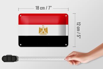 Signe en étain drapeau de l'egypte 18x12cm, décoration du drapeau de l'egypte 5
