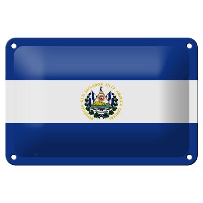 Cartel de chapa Bandera de El Salvador 18x12cm Bandera de El Salvador Decoración