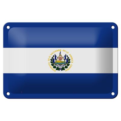 Blechschild Flagge El Salvadors 18x12cm Flag of El Salvador Dekoration